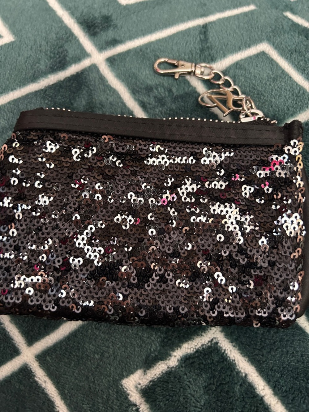 Victoria's Secret PINK BLACK Silver LEOPARD CHEETAH SEQUIN Bling Backpack. - Picture 15 of 16